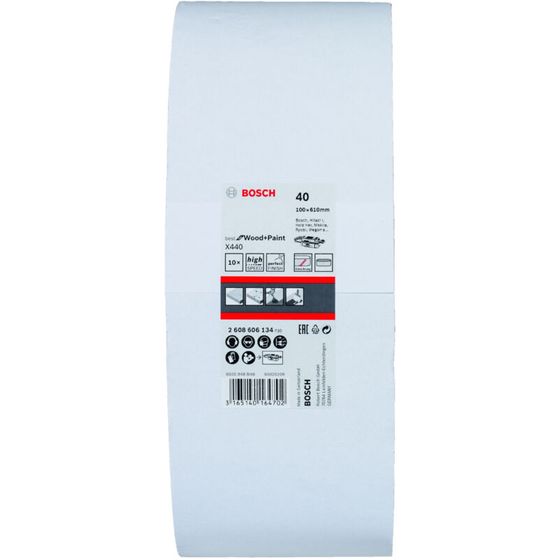 Bosch - Idéal pour la bande abrasive du bois100x610 SZ.40x10pcs 2608606134