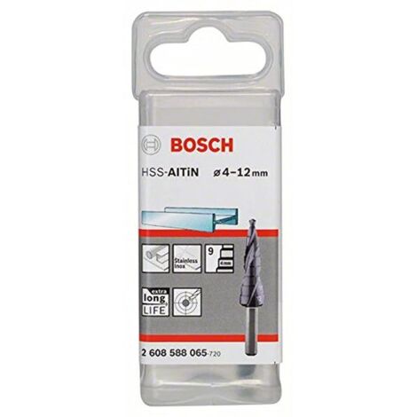 Bosch Professional BOS-2608588065 Bosch 2608588065-Broca para Metal escalonada HSS-ALTiN: 6x4-12x66,5, Nero, Diametro: 4.0 - 12.0