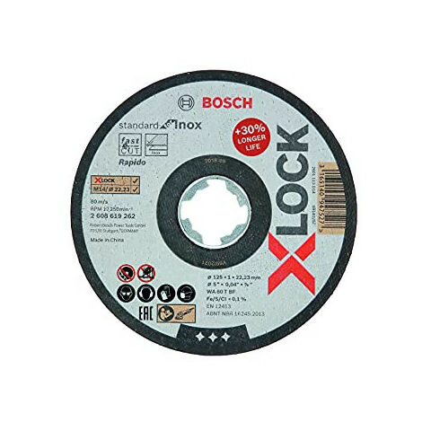 BOSCH Disque à tronçonner plat X-LOCK 125mm - Standard for Inox