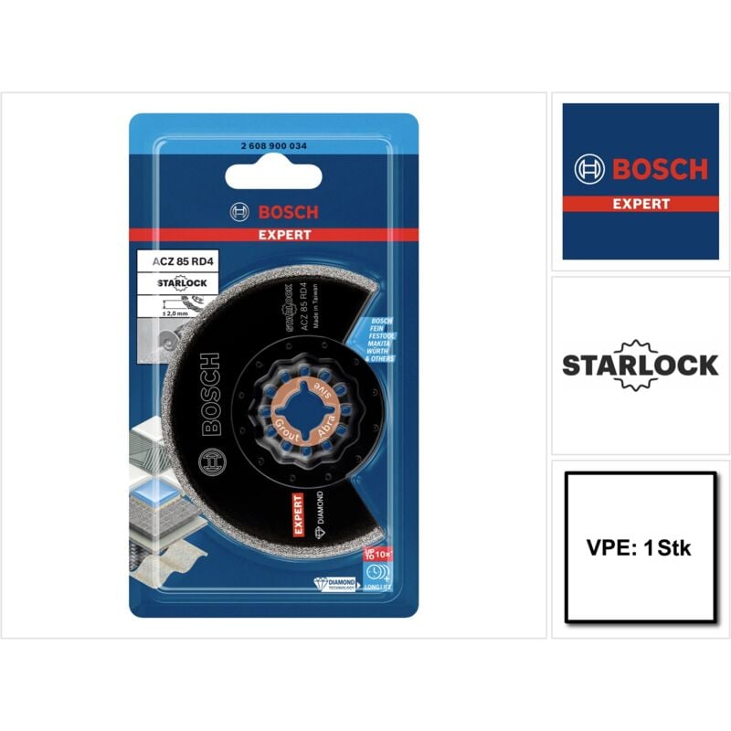 Bosch - expert acz 85 RD4 Lame de scie segment diamant Starlock 85 mm - 1 pièces