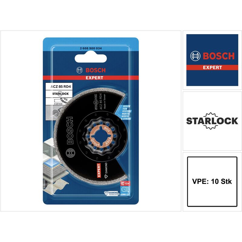 Bosch EXPERT ACZ 85 RD4 Lames de scie segment diamant Starlock 85 mm - 10 pièces