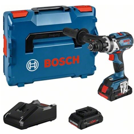 Bosch Professional Bosch Akku-Bohrschrauber GSR 18V-110 C, incl. 2x Akku ProCORE 4 Ah, Schnellladegerät, Bluetooth-Modul, L-BOXX