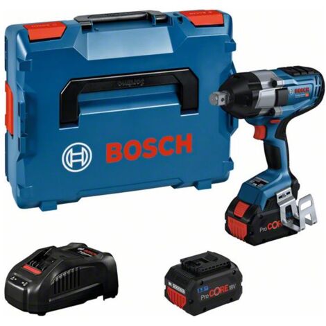 Bosch Professional Bosch Akku-Drehschlagschrauber BITURBO GDS 18V-1050 H, incl. 2x Akku ProCORE 5.5 Ah, Schnellladegerät, L-BOXX