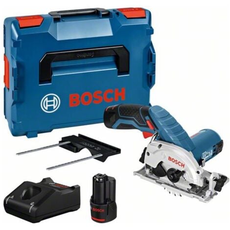 Bosch Professional Bosch Akku-Kreissäge GKS 12V-26, incl. 2x Akku GBA 3 Ah, Schnellladegerät, Zubehör, L-BOXX