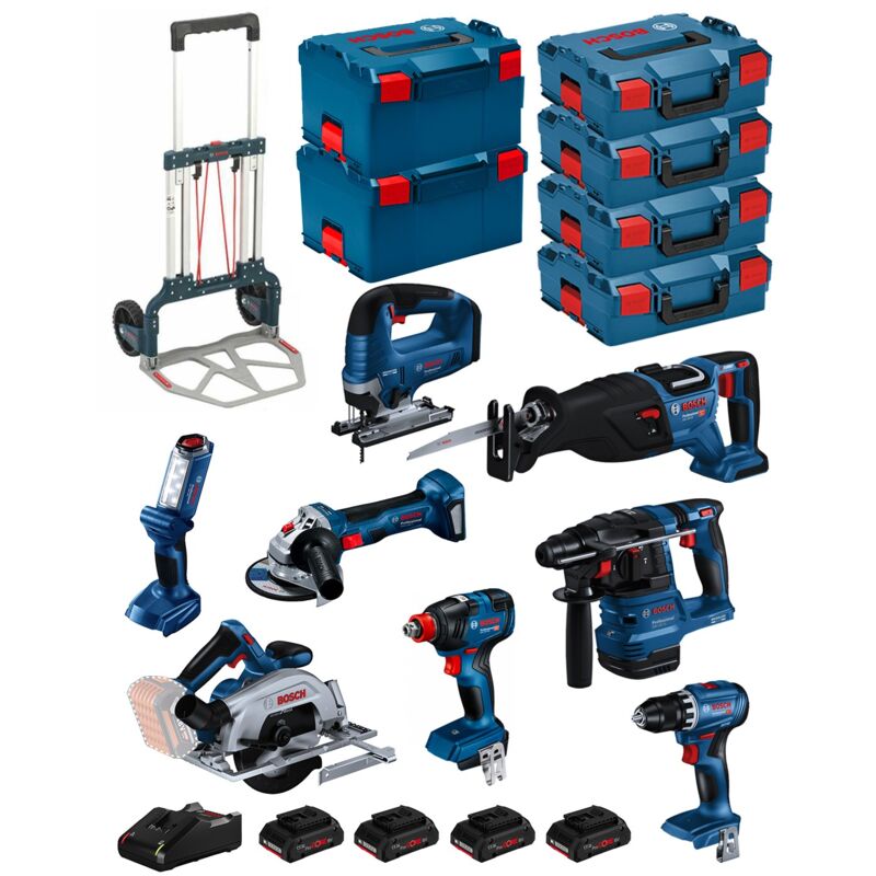Bosch - Kit BK803 (GST18V-125B+GKS18V-57-2+GDX18V-200+GBH18V-22+GSA18V-28+GLI18V-300+GWS18V-7+GSR18V-45+4x4,0Ah ProCORE)