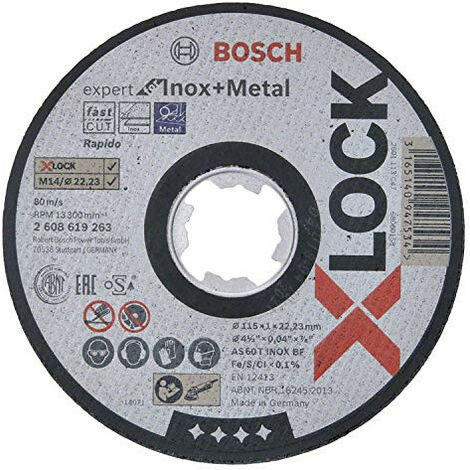 BOSCH Professional Bosch X-LOCK Disque à tronçonner 115x1mm INOX (2608619263)