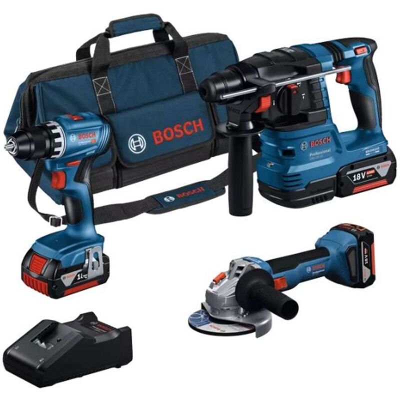 Bosch Professional - Combi-set 18vkit, gsr+gws+gbh+3x4.0ah+gal (0615a5007l)