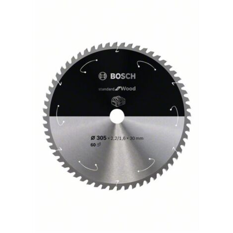 Bosch Professional Disco de sierra circular Standard for Wood (madera, 305 x 30 x 2,2 mm, 60 dientes, accesorio de sierra circular sin cable)