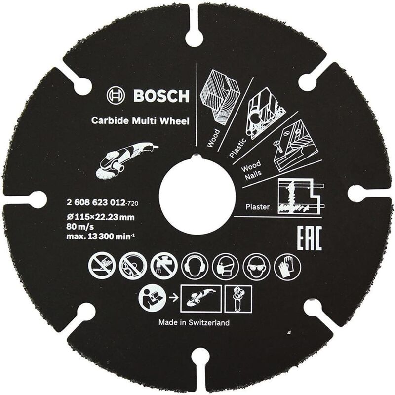 Bosch Disque à tronçonner à revêtement en carbure 115 mm 22 23 mm 1 mm 2608623012