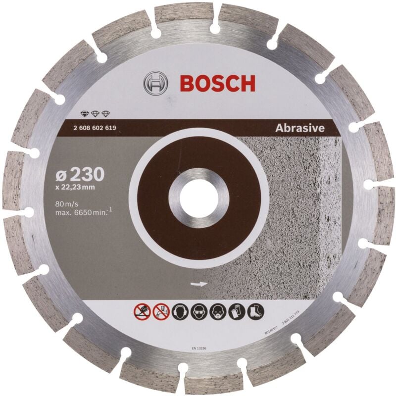 Bosch - Disque à tronçonner diamanté Standard for Abrasive 230x22,23x2,3x10 mm 2608602619
