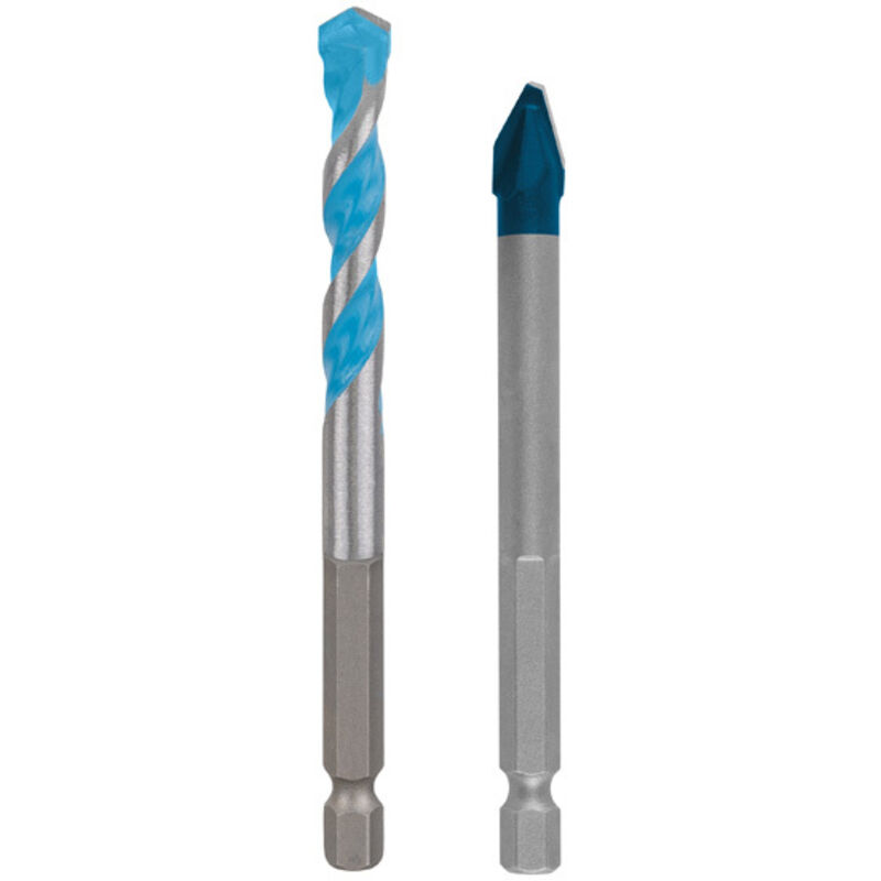Bosch - Professional expert HEX-9 Hard Ceramic e Multi Construction - Set de punte per trapano (2 pezzi, per calcestruzzo, piastrelle morbide,