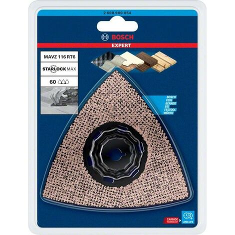 Bosch EXPERT Sanding Plate MAVZ 116 RT10 Blatt für Multifunktionswerkzeuge, 116 mm, für oszillierende Multifunktionswerkzeuge