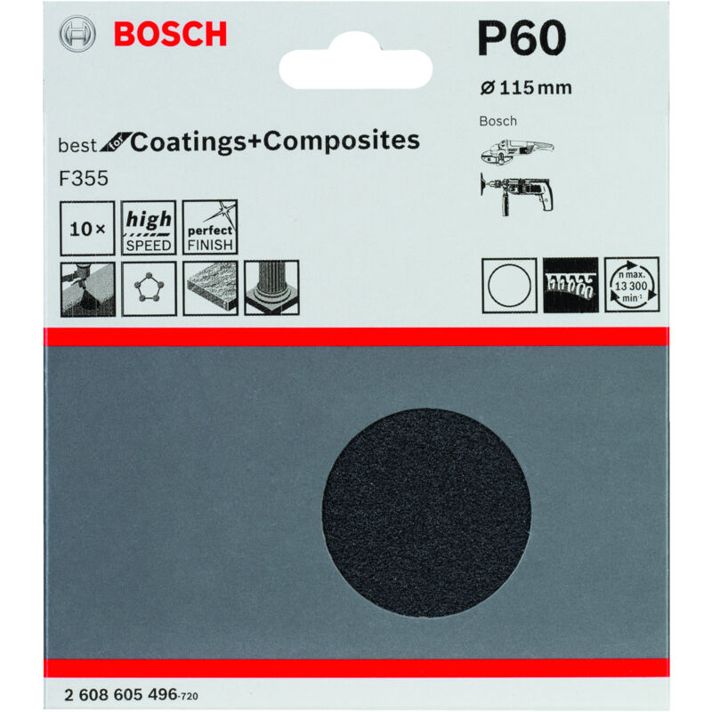 Meilleur papier de verre pour broyeur de pierre : 115 mm G60x10 Bosch 2608605496