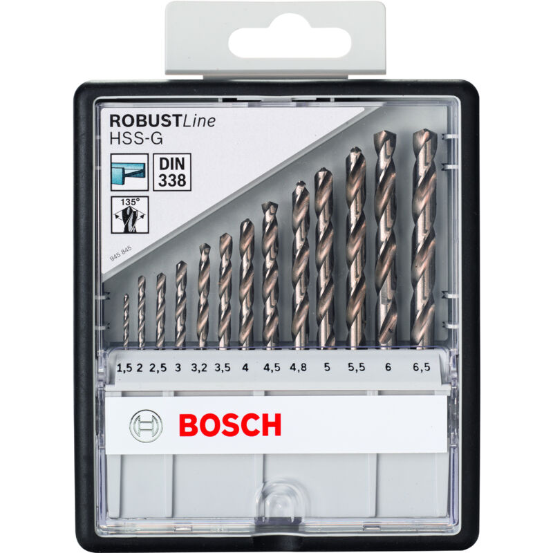 HSS-G DIN338 Jeu de mèches : Robustline Set 13 pièces BOSCH 2607010538