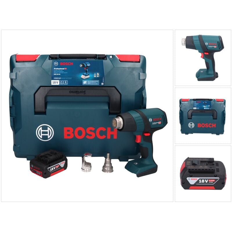 Bosch Professional - Bosch ghg 18V-50 Professional Pistolet à air chaud sans fil 18 v 300° c / 500° c + 1x batterie 5,0 Ah + L-Boxx - sans chargeur