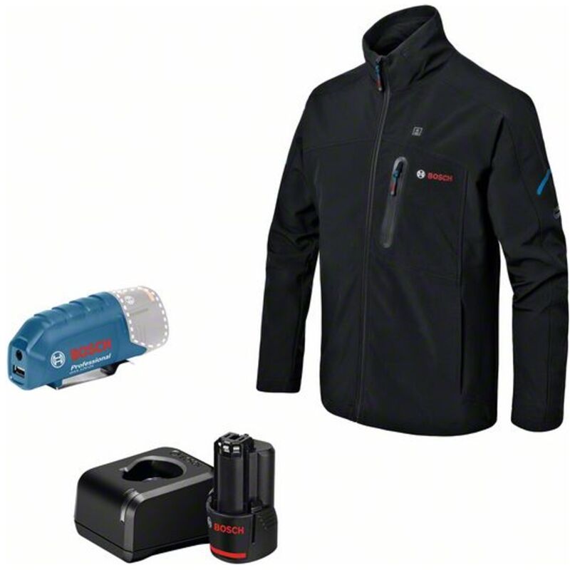 Bosch Professional Bosch Beheizbare Jacke / Heizjacke Ghj 18v Xa (full Version) Incl. Akku, Gr. S Schwarz