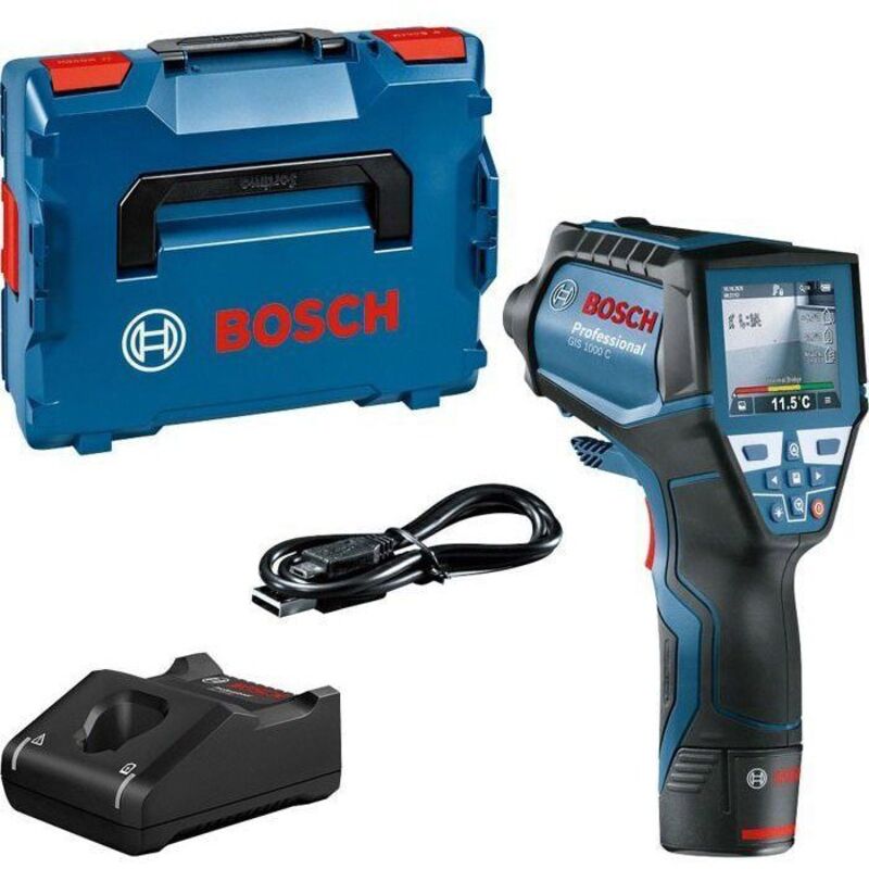 Bosch Professional GIS 1000 C thermal detector with 12V 2.0Ah battery, Quickstart card, USB cable, in L-Boxx - 0601083301