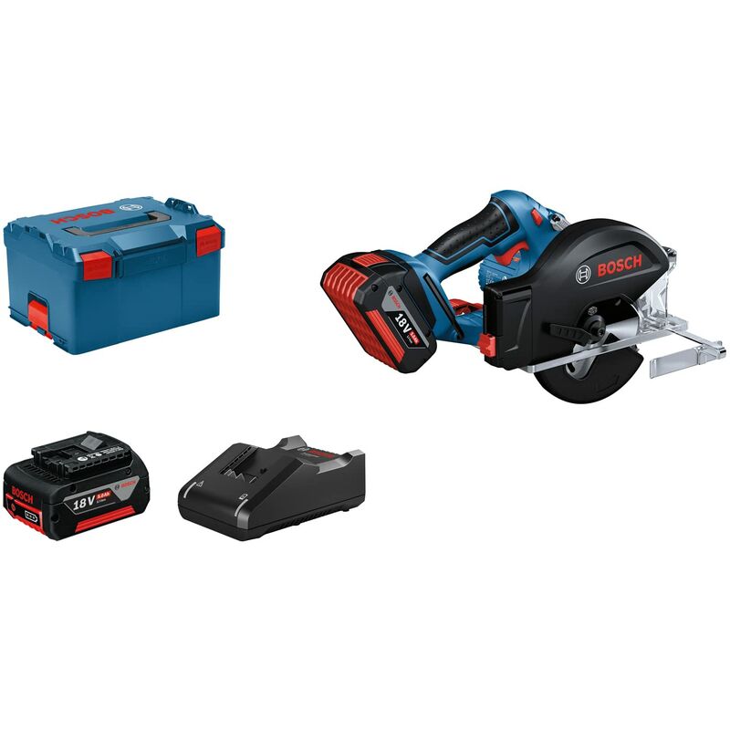 Image of Professional Sega Circolare a Batteria gkm 18V-50 (Rapido Avanzamento del Lavoro, meno Trucioli e Scintille, con 2 Batteria da 5,0 Ah, Caricabatteria