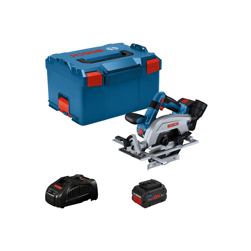 Scie circulaire sans fil Bosch gks 18V-57-2 l, 2x 5,5 Ah ProCore + chargeur en l-boxx