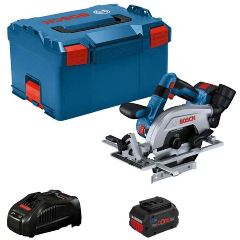 Bosch Professional GKS 18V 57 2 Scie circulaire portative sans fil Profondeur de coupe max. 90° 57 mm + 2 batteries - vue 2