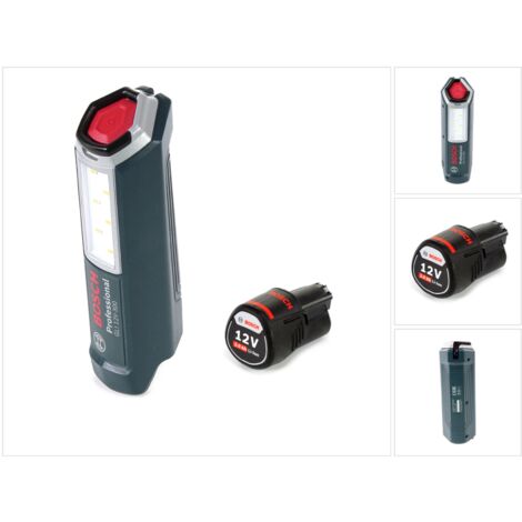 Bosch Professional GLI 12V-300 Lampada a batteria + 1x Batteria GBA 12 V 2,0 Ah - senza caricabatterie