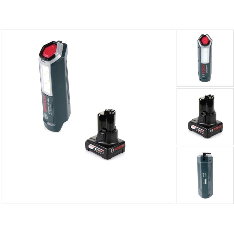 Bosch Professional GLI 12V-300 Lampe sans fil + 1x Batterie GBA 12V 6,0 Ah - sans Chargeur