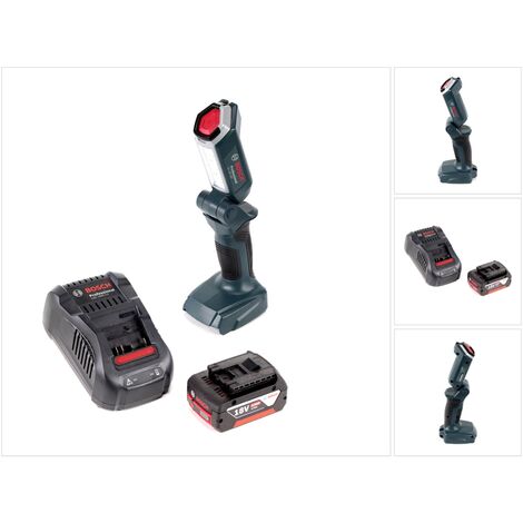 Bosch Professional GLI 18V-300 Lampe sans fil + 1x Batterie GBA 18 V 4,0 Ah + Chargeur GAL 1880