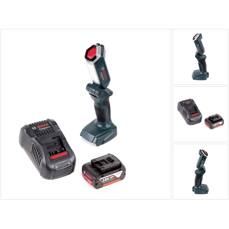 Professional gli 18V-300 Torcia a batteria + 1x Batteria gba 18 v 4,0 Ah + Caricatore gal 1880 - Bosch