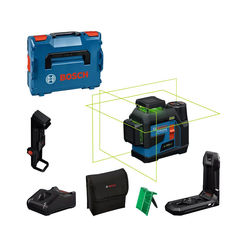 Laser 3 plans gll 12V-100-33 cg - bosch - avec 1 baterie 12V 2.0Ah - chargeur - accessoire -LBoxx - 0601065401