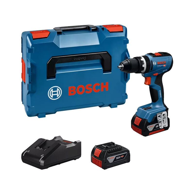 Bosch Professional - Perceuses-visseuses à percussion sans-fil - gsb 18V-65 - bosch - avec 2 batteries 18V 5.0Ah - chargeur - L-Boxx - 06019N3303