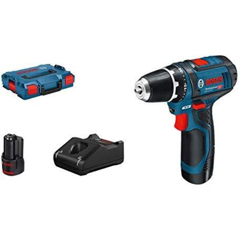 Bosch Professional GSR 12V-15 12V System Trapano-avvitatore a Batteria, Include 1 Batteria da 2.0 Ah, Caricabatteria GAL 12V-40, in L-BOXX