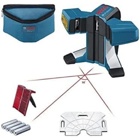 Bosch Professional GTL 3 Livella Laser per Piastrelle, 4 x Pile AA, Custodia Protettiva, Protezione da Polvere e Spruzzi IP 54, Piatto di Allineamento, Raggio d'Azione: 20 m