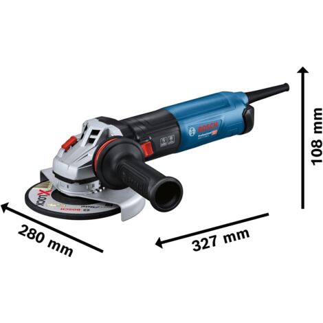 Bosch Professional GWS 17-150 S - Amoladora angular (1700 W, 9700 rpm, Ø 150 mm, vel. regulable, Antivibration, KickBack Control)