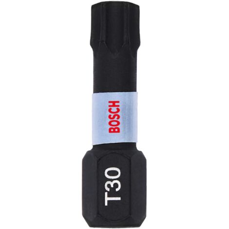 Bosch Professional Impact Control - 2 punte per avvitatori T30 (25 mm, codolo esagonale, Pick and Click, accessori per avvitatore a percussione)