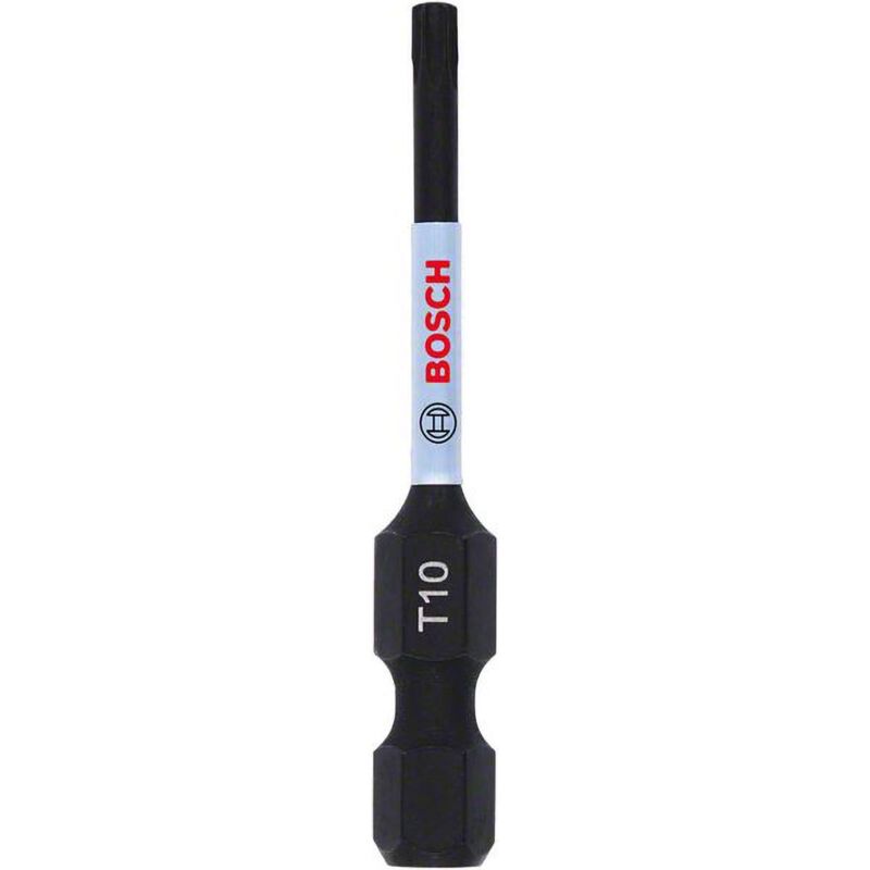 Bosch - professional impact control embout de vissage T10 (50 mm, tige hexagonale, pick and click, accessoires visseuse à percussi