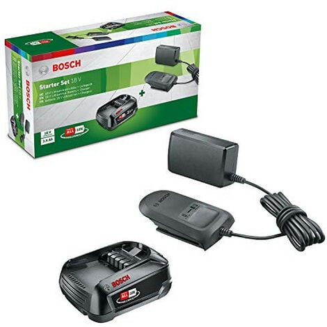 BOSCH Professional Kit de départ batterie et chargeur 18 V Bosch (système 18 V, batterie 2,5 Ah, chargeur, dans boîte en carton) (1.600.A01.T9S)