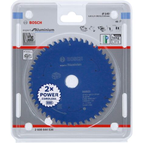 Bosch Professional Lama per sega circolare Expert for Aluminium (alluminio, 140 x 20 x 1.8 mm, 48 denti, accessorio per sega circolare a batteria)