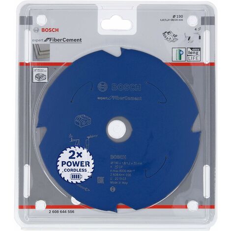 Bosch Professional Lama per sega circolare Expert for Fiber Cement (fibrocemento, 190 x 30 x 1.8 mm, 4 denti, accessorio per sega circolare a batteria)