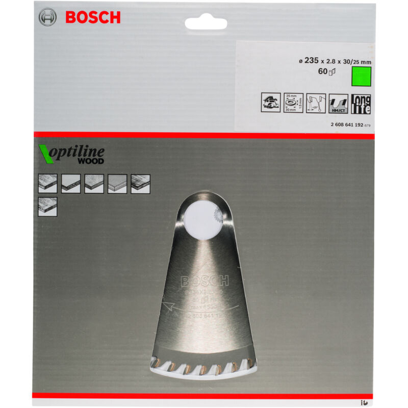Bosch - Lame de scie circulaire à bois Optiline 235 x 30/25 x 28 mm 60 2608641192