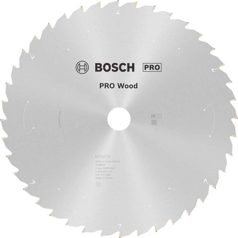 Lame PRO Wood cordless Bosch pour scies circulaires 305 x 2,2 x 30 mm - 2608837741