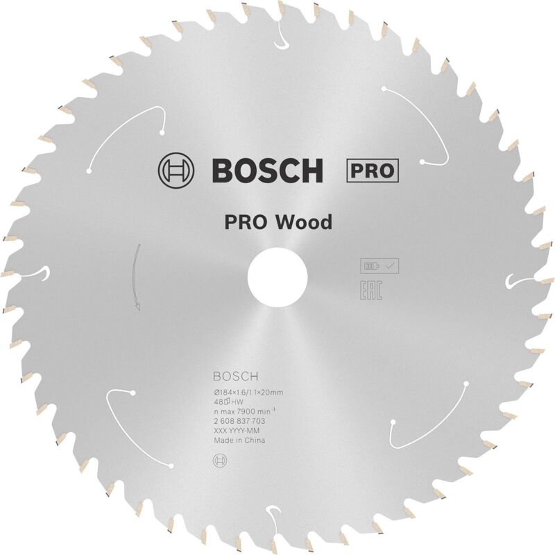 Bosch - Lame pro Wood cordless pour scies circulaires 184 x 1,6 x 20 mm - 2608837703