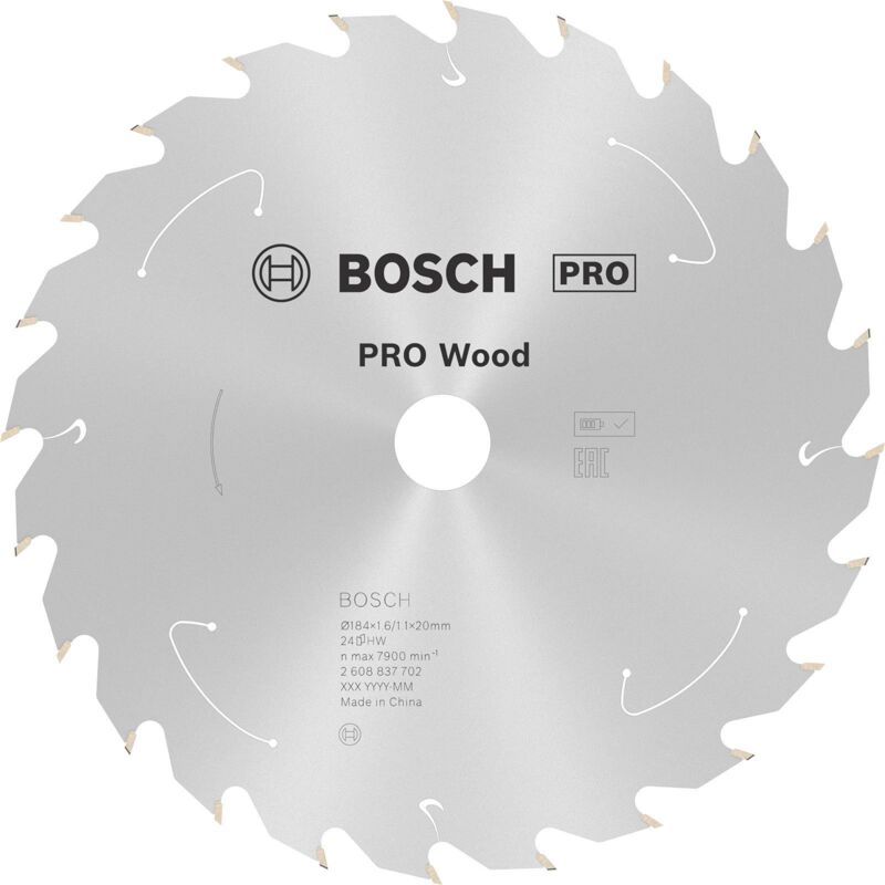 Bosch - Lame pro Wood cordless pour scies circulaires 184 x 1,6 x 20 mm - 2608837702