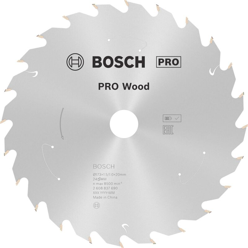 Bosch - Lame pro Wood cordless pour scies circulaires 173 x 1,5 x 20 mm - 2608837690