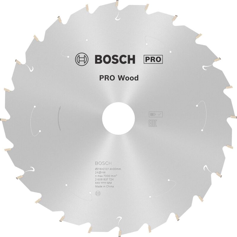 Bosch - Lame pro Wood cordless pour scies circulaires 216 x 1,7 x 30 mm - 2608837724