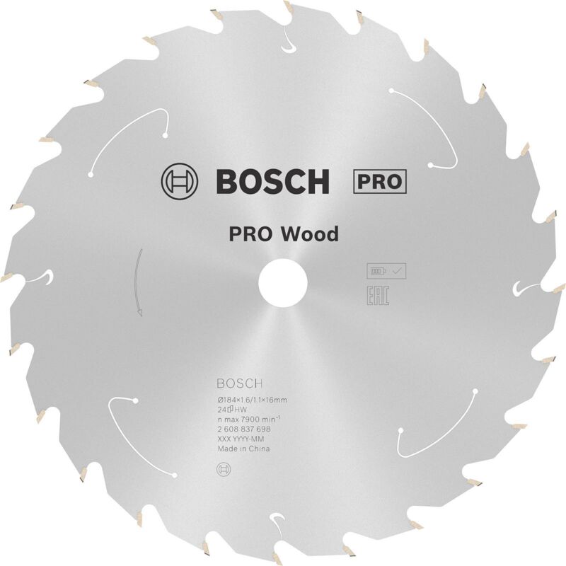 Bosch - Lame pro Wood cordless pour scies circulaires 184 x 1,6 x 16 mm - 2608837698