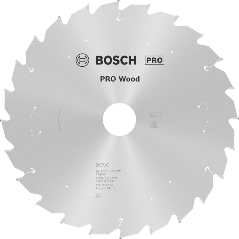 Bosch - Lame pro Wood cordless pour scies circulaires 216 x 1,7 x 30 mm - 2608837721