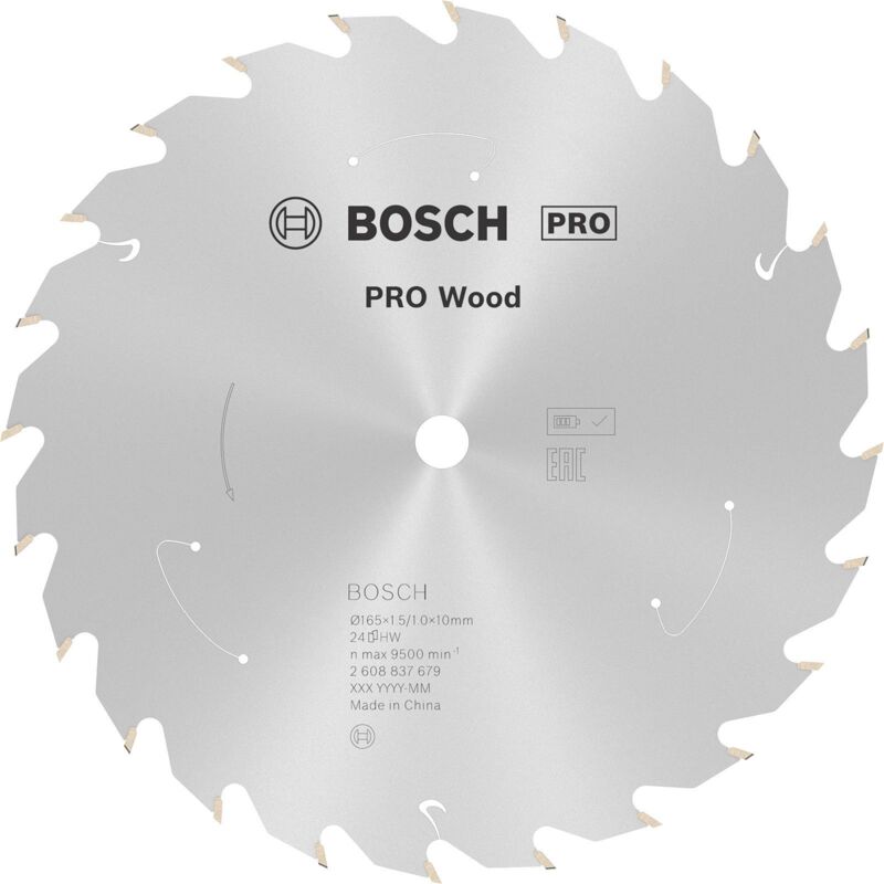 Bosch - Lame pro Wood cordless pour scies circulaires 165 x 1,5 x 10 mm - 2608837679