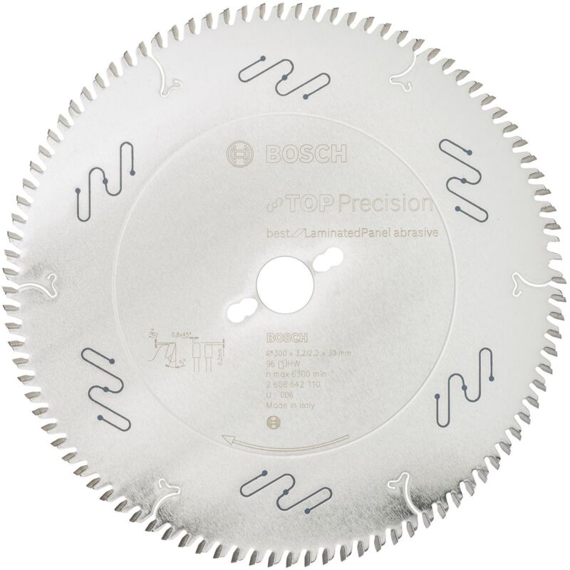 Bosch - Lame de scie circulaire Top Precision Best for Laminated Panel Abrasive 300 x 30 x 3,2 mm 2608642110