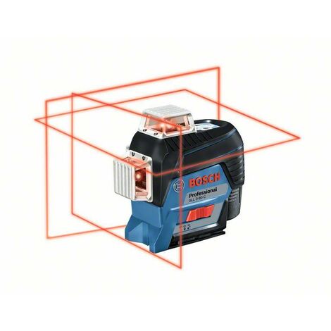 Bosch Professional Laser lignes GLL 3-80 C, avec 1 batterie Li-Ion 2,0 Ah, assortiment d'accessoires - 0601063R02