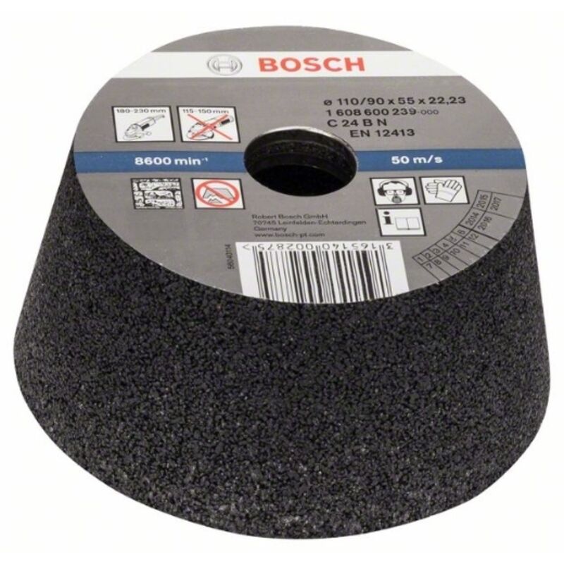 Accessories 1608600239 Mola a tazza conica – pietra/calcestruzzo - 90 mm, 110 mm, 55 mm, 24 1 pz. - Bosch